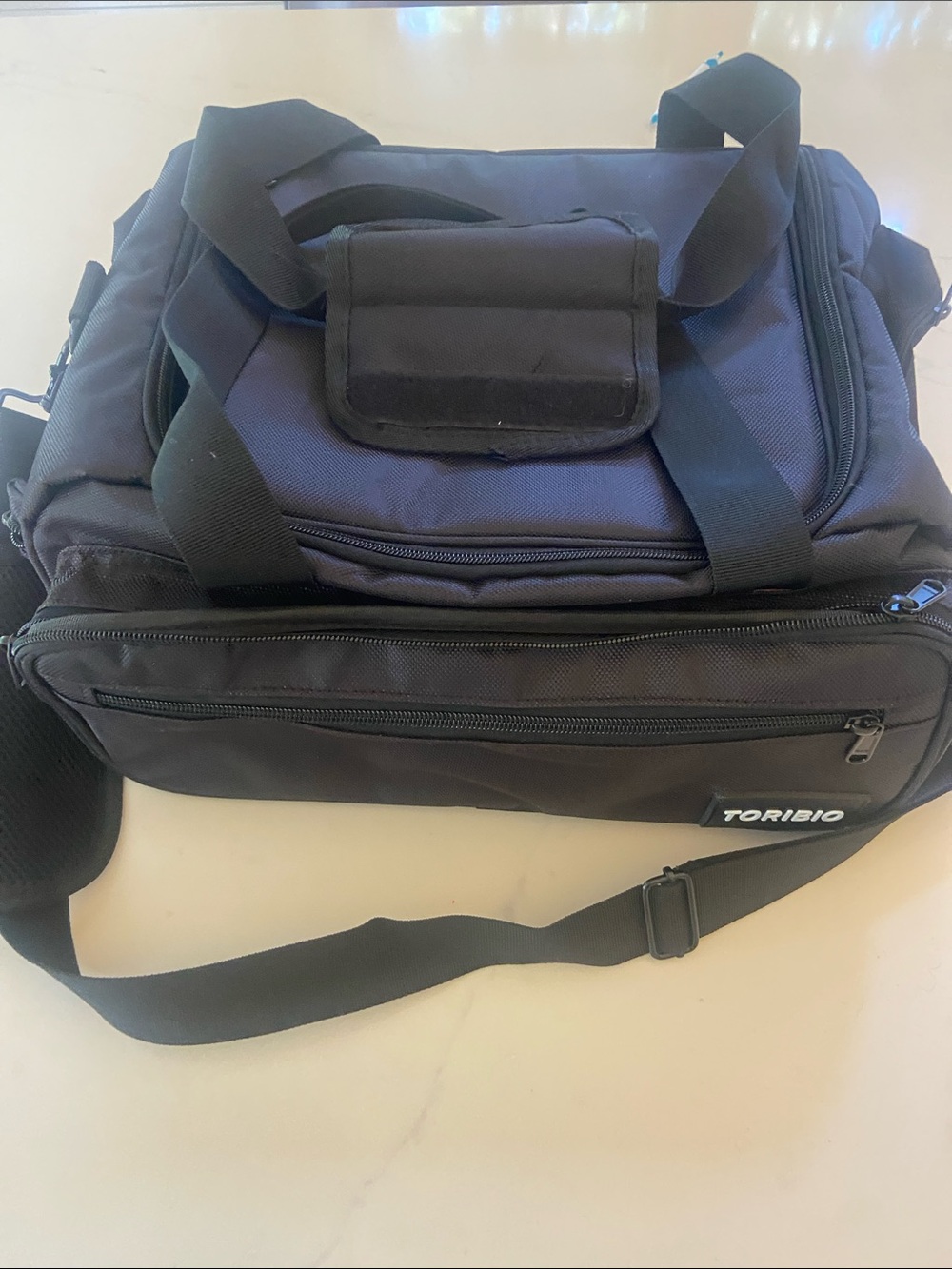 Black Men's Messenger Bag with Organized Compartments